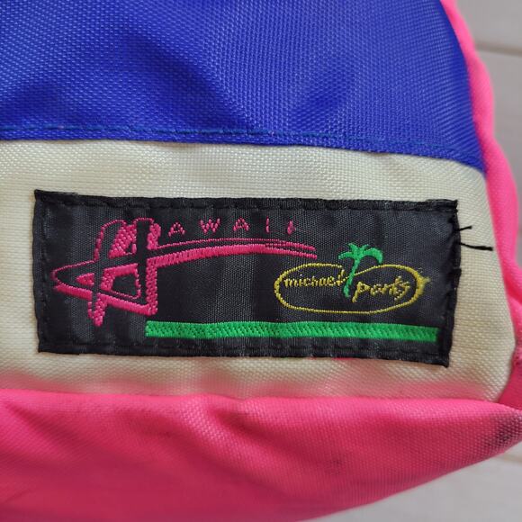 Vintage 80s 90s Hawaii Michael Parks Neon Soft Cooler Bag - Picture 7 of 8